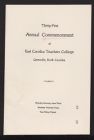 Program for Thirty-First Annual Commencement of East Carolina Teachers College